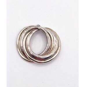 Vintage Bat Ami Israel Modernist Sterling Silver 2” Triple Crescent Pendant